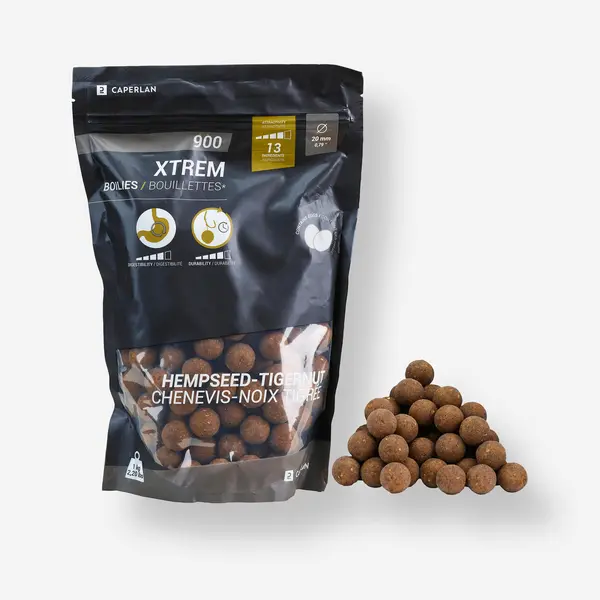 Boilies Pescuit la Crap XTREM 900 20 mm 1kg Cânepă-Alune tigrate