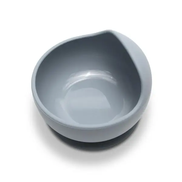 Bol de hranire din silicon natural cu ventuza 6 luni+ Grey