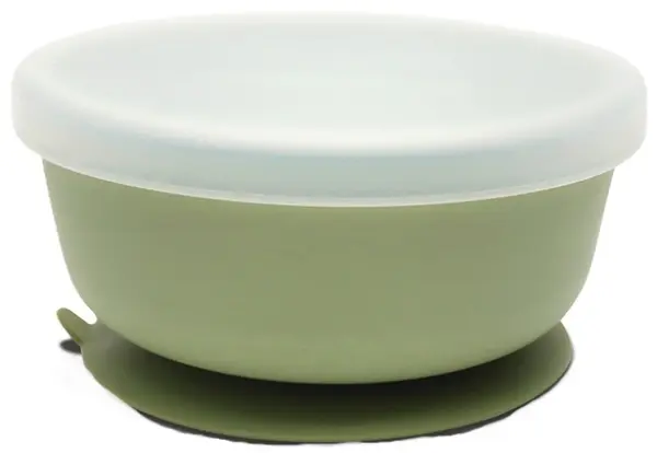 Bol din silicon cu vid și capac Lorelli - Fresh Green