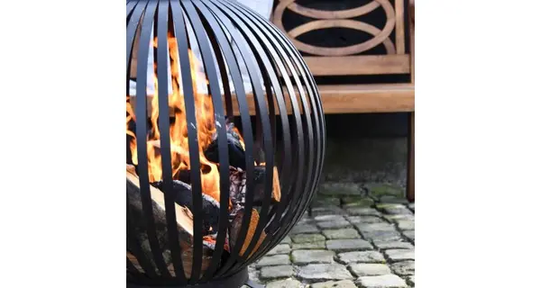 Bol pentru foc, negru, benzi otel carbon FF400