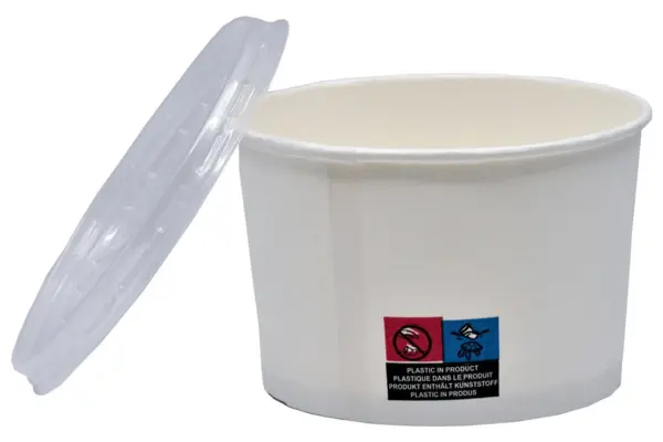 Bol pentru supa 473 mL din carton cu capac transparent 25buc/set Bol pentru supa 473 mL din carton cu capac transparent 25buc/set