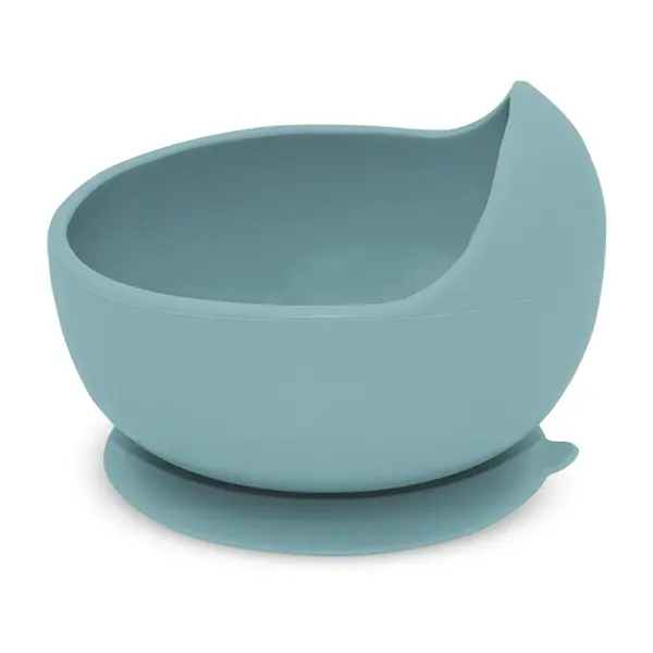 Bol, Petite&Mars, Take&Match, Din silicon, Cu ventuza, Fara BPA, Adecvat pentru masina de spalat vase si microunde, Nu absoarbe mirosuri, 6 luni+, 360 ml, Frosted Sky, Albastru