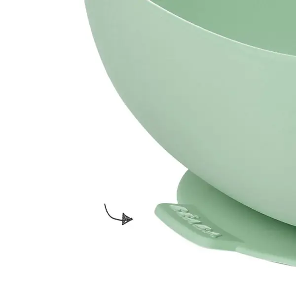 Bol silicon cu ventuza Beaba Sage Green