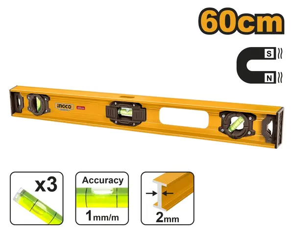 Boloboc 80cm Magnetic cu Protectie INGCO HSL28080