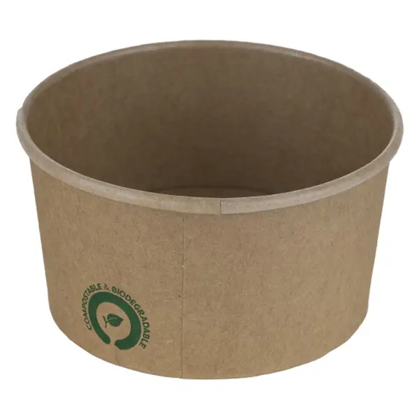 Boluri Carton, Biodegradabile, Compostabile PLA Kraft, Diametru 86 mm, 160 ml, 50 buc