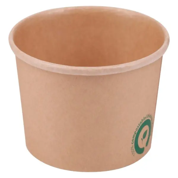 Boluri din Carton, 480 ml, Biodegradabile, PLA Kraft, 115 mm, 50 Bucati