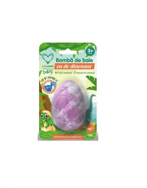 Bomba de baie Easycare Baby ou de dinozaur cu supriza parfum de lavanda 120g