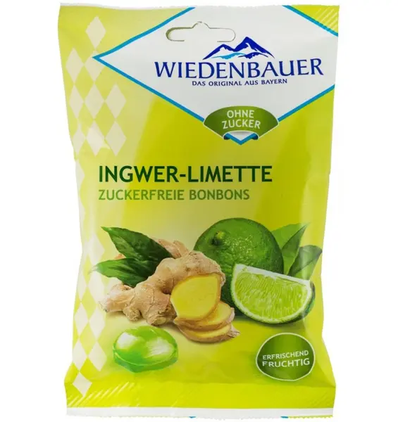 BOMBOANE FARA ZAHAR CU GHIMBIR SI LIMETE, 75G