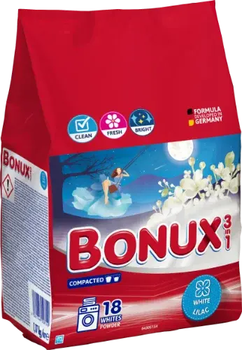 Bonux Detergent automat, 1.17 kg, 18 spalari, 3in1 White Lilac
