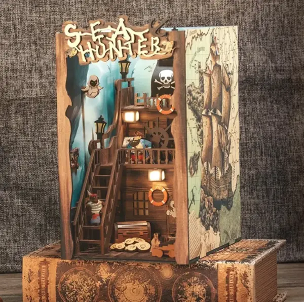 Book Nook. Puzzle 3D - Cotor de carte DIY - Sea Hunter | Robotime