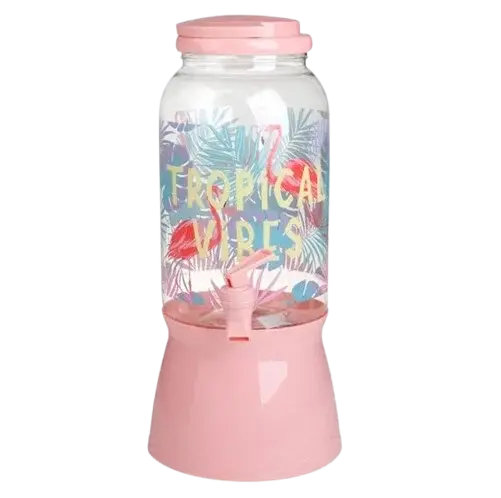 Borcan pentru limonada cu robinet si suport, 3.7 litri, model Tropical Vibes