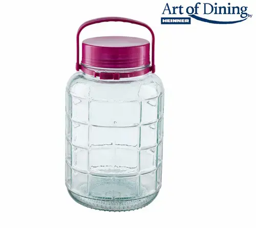 Borcan sticla cu capac de plastic Heinner HR-FS-B08, 8L