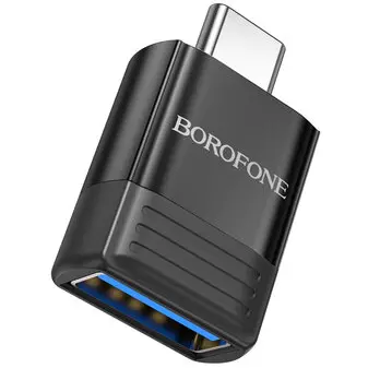Borofone ADAPTOR Borofone BV18 , USB 3.0 (M) to USB Type-C (T), corp metalic, negru