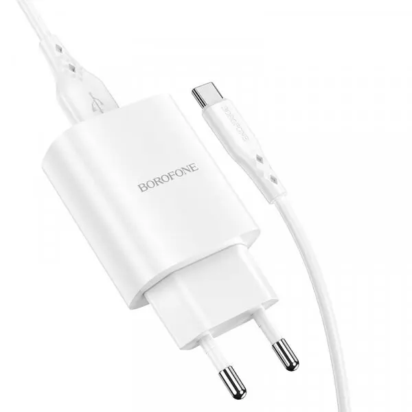 Borofone Incarcator Retea Borofone, BN1 Innovative, 2.1A, 1 X USB, cablu Type-C, Alb