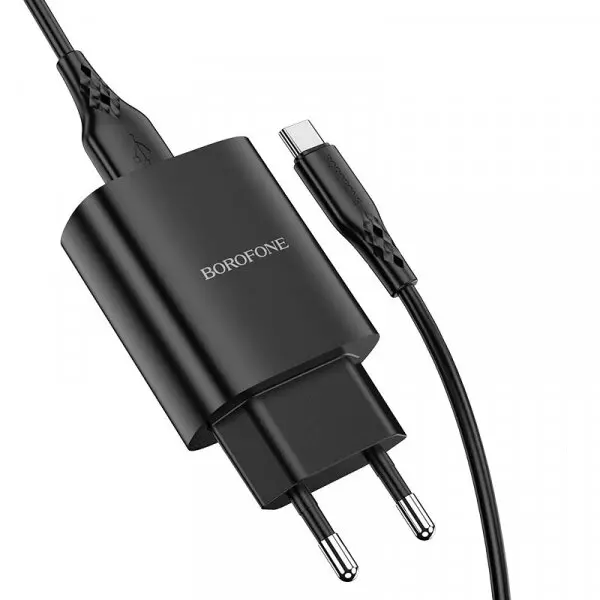 Borofone Incarcator Retea Borofone, BN1 Innovative, 2.1A, 1 X USB, cablu Type-C, Negru