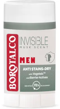 Borotalco Men Stick deodorant antiperspirant Invisible Musk, 40 ml