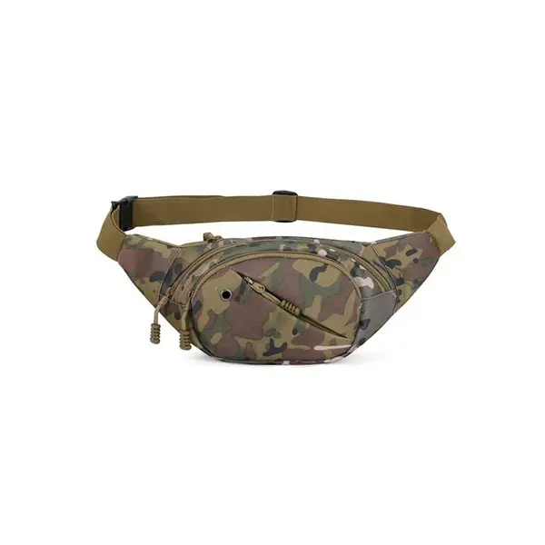Borseta Sport, Zamo®, Material Impermeabil, 4 Fermoare, Talie Reglabila, Dimensiune 34x14x8cm, Camuflaj Verde Multicam
