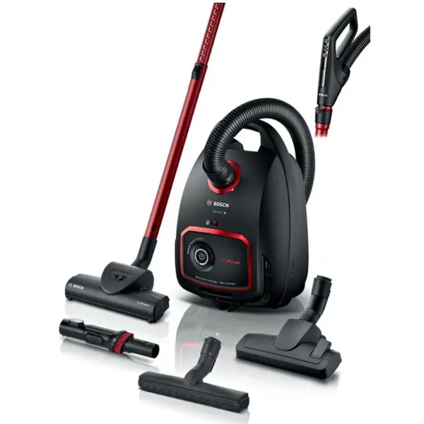 BOSCH Aspirator cu sac Bosch Pro Power BGL6POW2, capacitate sac 4 L, sistem Remote Power Control, Perie Turbo, 850W, fabricat in Germania, Negru