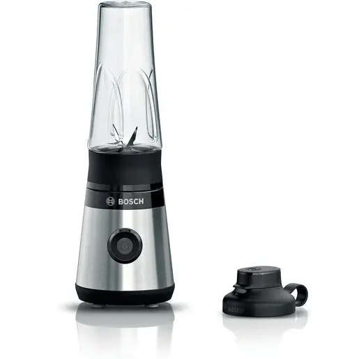 BOSCH Blender Bosch Vita Power Serie 2 MMB2111M, 450 W, 0.65 l, Cutit Pro Edge, Sistem Pro Performance, sticla ToGo, Inox