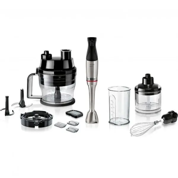 BOSCH Blender de mana BOSCH Seria 6 ErgoMaster MSM6M8X1, 1200W, Control dinamic al vitezei, 500ml, Sistem EasyClick, Stainless Steel