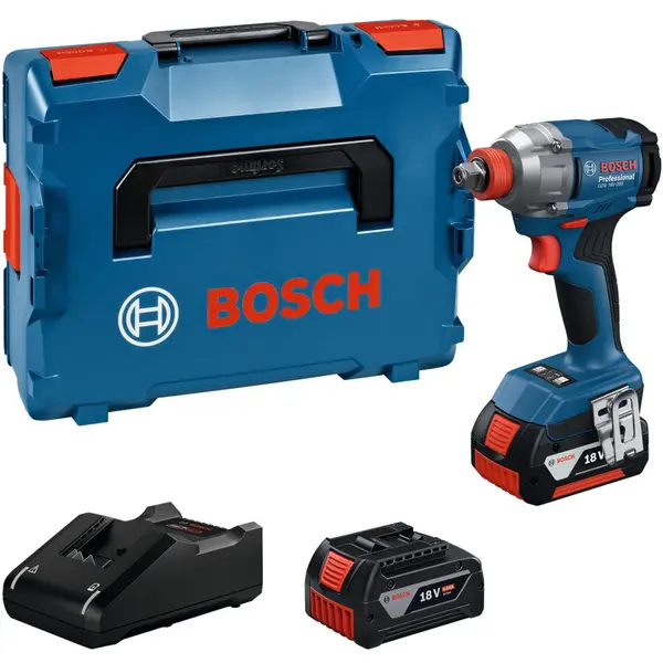 BOSCH Bosch GDX 18V-285 Masina de gaurit cu percutie 18V, 500Nm + 2 acumulatori 4.0Ah + incarcator GAL 18V-40 + L-BOXX