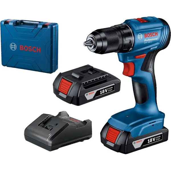 BOSCH Bosch GSR 185-LI Masina de gaurit si insurubat 50Nm+ 2 acumulatori Li-Ion 18V, 2Ah + incarcator + Valiza profesionala