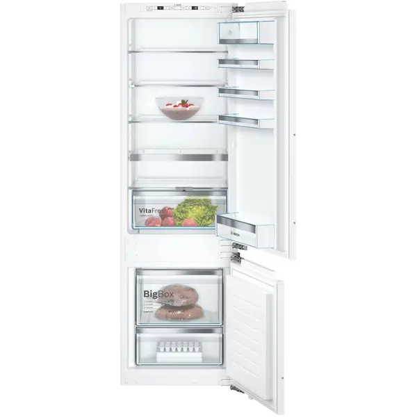 BOSCH Combina frigorifica incorporabila Bosch KIS87AFE0 , 272 l, Clasa E, LowFrost, FreshSense, H 177 cm, Alb
