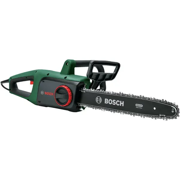 BOSCH Drujba electrica (fierastrau) cu lant Bosch UniversalChain 06008B8402, 1800 W, 40 cm lungime lama, 12 m/s viteza lant, lant Oregon, capac lant, ghidaj