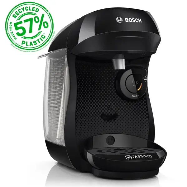 BOSCH Espressor automat cu capsule BOSCH Tassimo Happy Friendly TAS102E, Rezervor 0.7 l, 1400 W, Negru