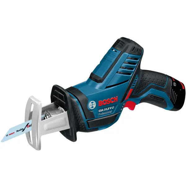 BOSCH Fierastrau sabie pe acumulator Bosch Professional GSA 12V-14 Solo, 65 mm adancime taiere lemn, 14.5 mm lungime cursa, 3000 curse/min, accesorii incluse, fara acumulator/incarcator, Albastru-Negru