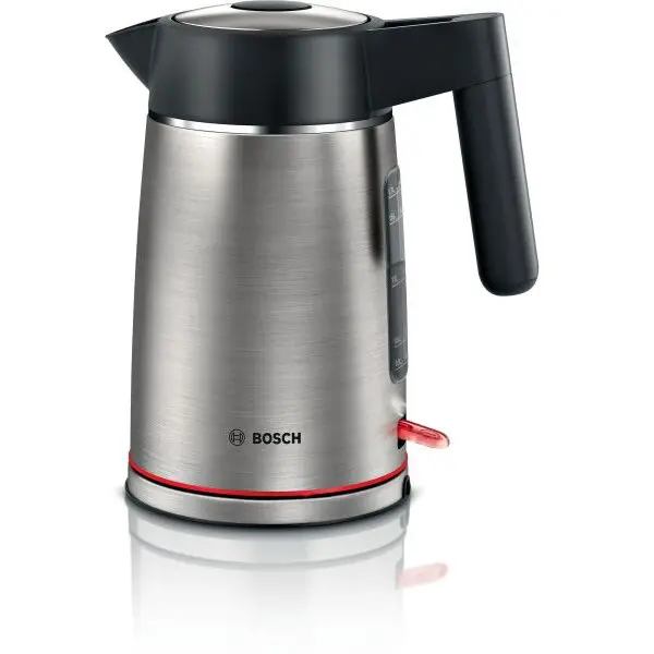 BOSCH Fierbator de apa Bosch TWK6M480, 1.7l, filtru de calcar,oprire automata, protectie impotriva supraincalzirii si functionarii fara apa, oprire in momentul ridicarii canii de pe suport, Inox