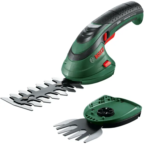 BOSCH Foarfeca pentru arbusti/iarba pe acumulator Bosch Isio 3 0600833108, 3.6 V, 1.5 Ah, lama iarba 8 cm, lama arbusti 12 cm, contine incarcator + acumulator