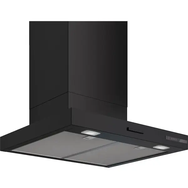 BOSCH Hota incorporabila decorativa Bosch DWB63BC60, Putere de absorbtie 400 mc/h, Control mecanic, Iluminare LED, Clasa C, 60 cm, Negru mat