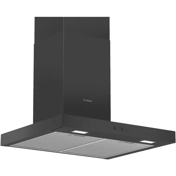BOSCH Hota incorporabila decorativa Bosch DWB66BC60, Putere de absorbtie 621 mc/h, PerfectAir, Iluminare LED, 60 cm, Negru