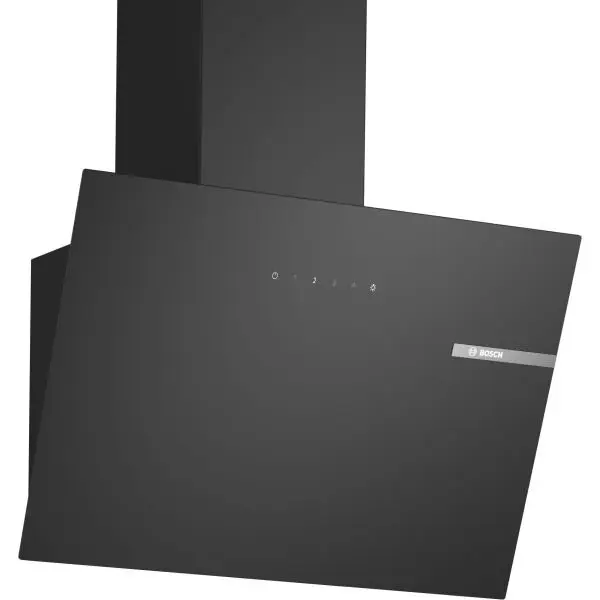 BOSCH Hota incorporabila decorativa Bosch DWK65DK60, 3 trepte + intensiv, Putere de absorbtie 550 mc/h, 60 cm, Sticla neagra