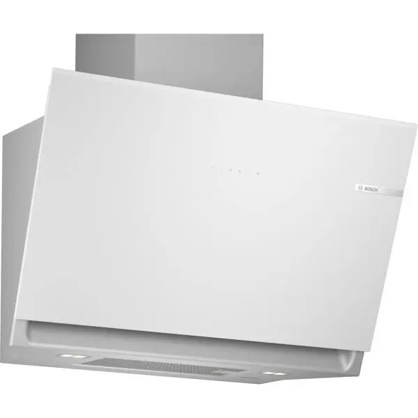 BOSCH Hota incorporabila decorativa Bosch DWK81AN20, 3 trepte + intensiv, Putere de absorbtie 915 mc/h, 80 cm, Sticla alba
