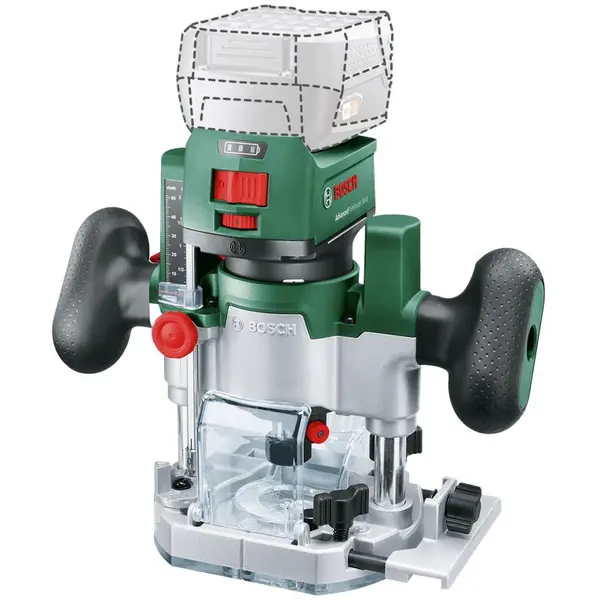 BOSCH Masina 2 in 1 de frezat pe acumulator Bosch Router Combi Set 06039D5002, 18 V, 4 Ah, 10.000 – 30.000 rot/min, 6/8 mm bucsa, fara acumulator/incarcator, Verde