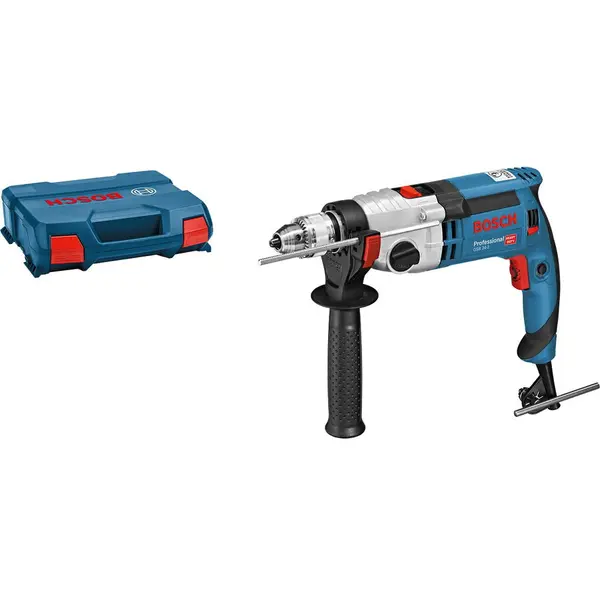 BOSCH Masina de gaurit si insurubat (bormasina) cu percutie Bosch Professional GSB 24-2, 1100 W, 3000 RPM, 13 mm mandrina rapida, turatie reglabila, maner suplimentar, limitator reglare adancime, valiza L-Case