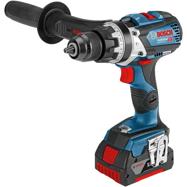 BOSCH Masina de gaurit si insurubat (bormasina) pe acumulator cu percutie Bosch Professional 06019G030A, 18 V, 47/85/110 Nm, 2100 PM, 31.500 percutii/min, maner auxiliar, cutie L-Boxx, fara acumulator/incarcator