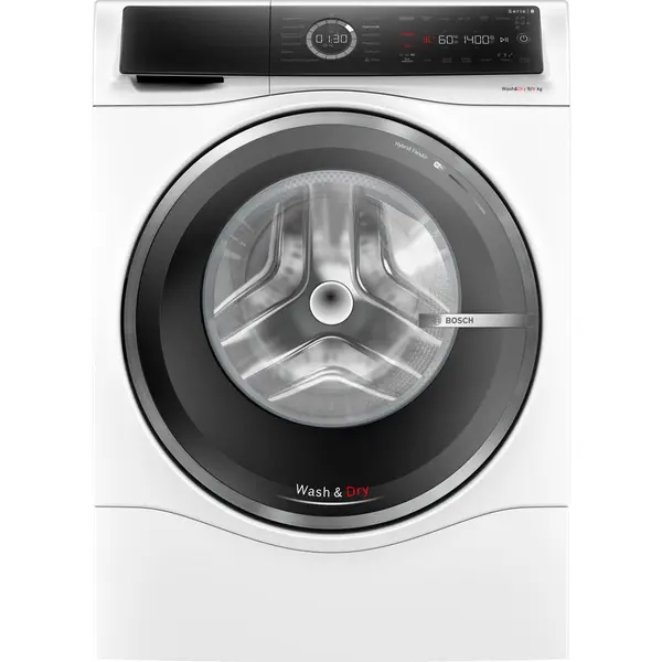 BOSCH Masina de spalat cu uscator Bosch WNC244070 Series 8, spalare 9 kg, spalare-uscare 6 kg, 1400 rpm, clasa energetica D, control de la distanta prin Home Connect, Alb
