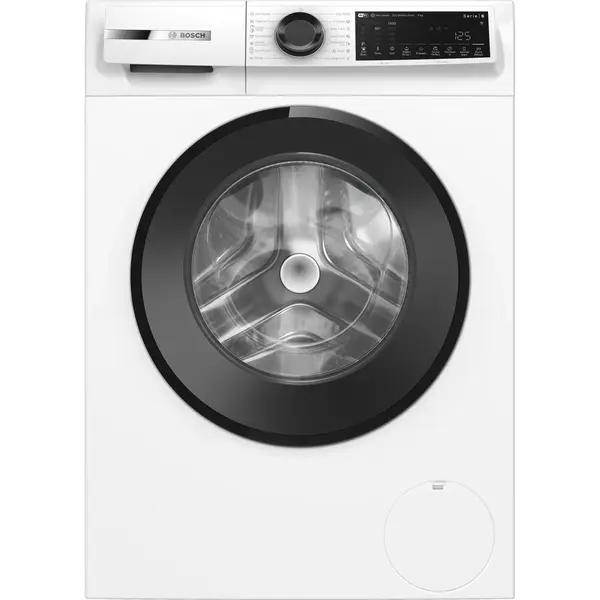 BOSCH Masina de spalat rufe Bosch WGJ24401BY, 9 Kg, 1400 RPM, EcoSilence Drive, Iron Assist, program Anti-pete, Hygiene Plus, program Dark colors, Control electronic/ display touch inclinat, Home Connect, Clasa A, 60 cm, Alb-Gri