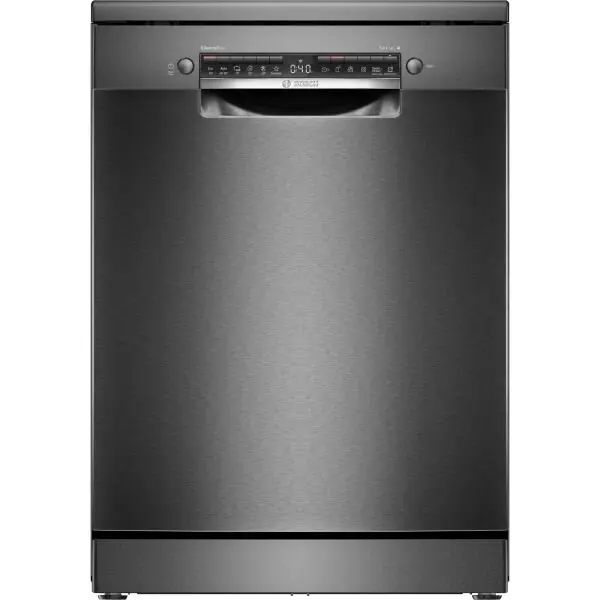 BOSCH Masina de spalat vase Bosch SMS4EMC06E, 14 seturi, 6 programe, Home Connect, Silence Plus, Motor EcoSilence Drive, Clasa B, 60 cm, Inox negru