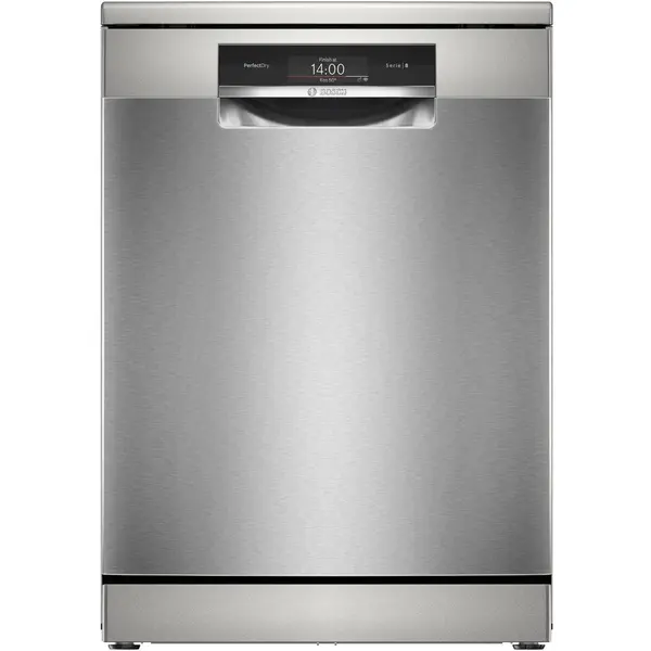 BOSCH Masina de spalat vase Bosch SMS8TCI04E, 14 seturi, 8 programe, PerfectDry, Touch control, EcoSilence Drive, Home Connect, Sistem Rackmatic, SilencePlus, Tab-count, EmotionLight, Clasa A, 60 cm, Inox anti-amprenta