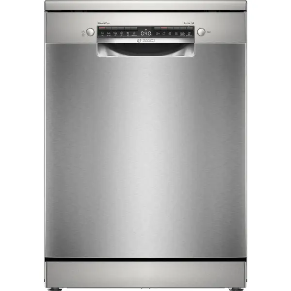 BOSCH Masina de spalat vase independenta BOSCH, SMS4HVI00E, Seria 4, Clasa D, 60 cm, anti amprenta, ExtraDry, VarioFlex, Sistem Rackmatic triplu, Silence on demand, Silver Inox