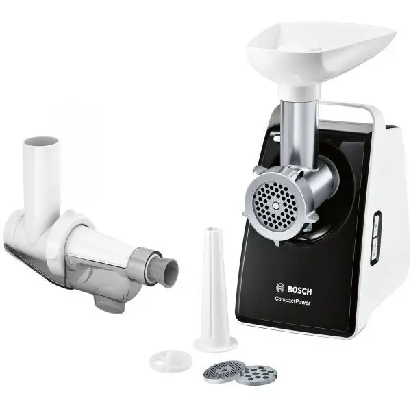 BOSCH Masina de tocat carne Bosch MFW3X15B, 2000 W, 2.5 kg/min, Accesoriu suc rosii, 3site, palnie carnati, negru
