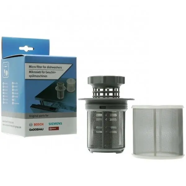 BOSCH Micro filtru tip sita BOSCH 17008311, Format din 3 parti, Filtreaza particule si resturi mici, Folosind acest filtru preveniti blocarea pompei, Pentru masinile de spalat vase cu water switch