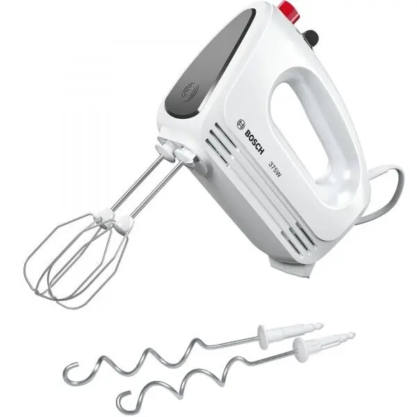 BOSCH Mixer de mana Bosch MFQ22100, 375W, 4 viteze + Turbo, Alb/Gri