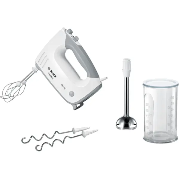 BOSCH Mixer de mana Bosch MFQ36470, 450 W, 5 viteze + Turbo, Alb/Gri