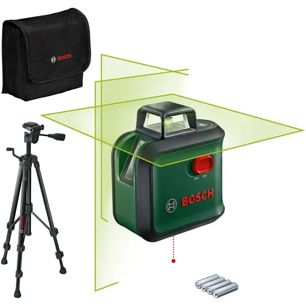 BOSCH Nivela cu laser Bosch AdvancedLevel 360 Set 0603663BZ1, proiecteaza o linie orizontala la 360° si 2 linii verticale si punct de verticala, cu autonivelare, domeniu masurare 24 m, precizie 0.4 mm/m, interval lucru +/- 4 grade, 1/4 filet stativ,Multi