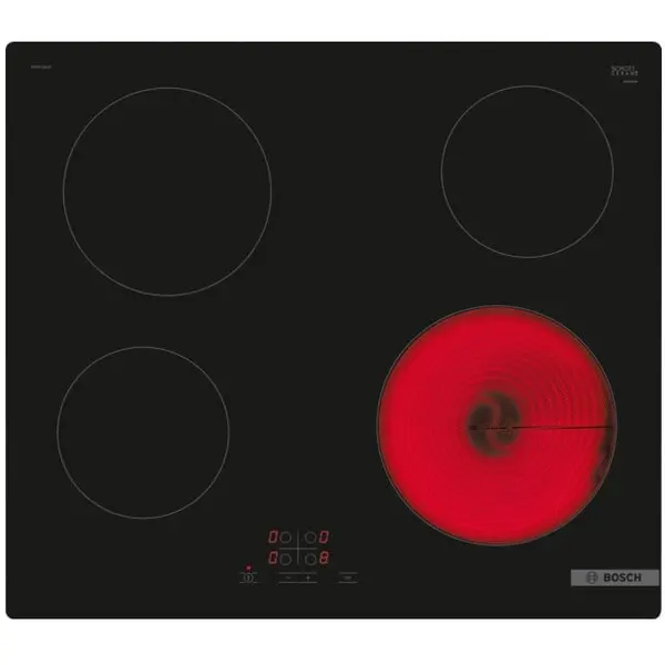 BOSCH Plita incorporabila Bosch PKE611BA2E, Vitroceramica, 4 zone de gatit, TouchSelect, ReStart, HighSpeed, 60 cm, Negru